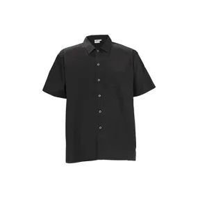 Winco UNF-1KXL Black Poly-Cotton Blend Short Sleeved Chef Shirt – Extra Large